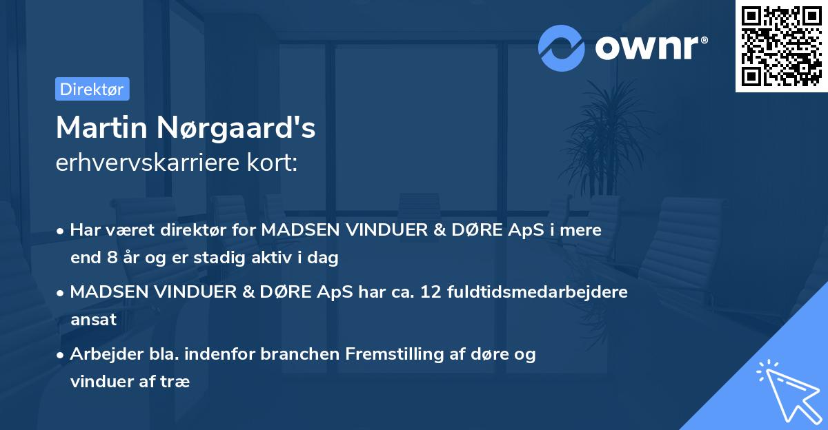 Martin Nørgaard's erhvervskarriere kort
