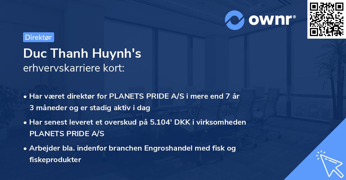 Duc Thanh Huynh's erhvervskarriere kort