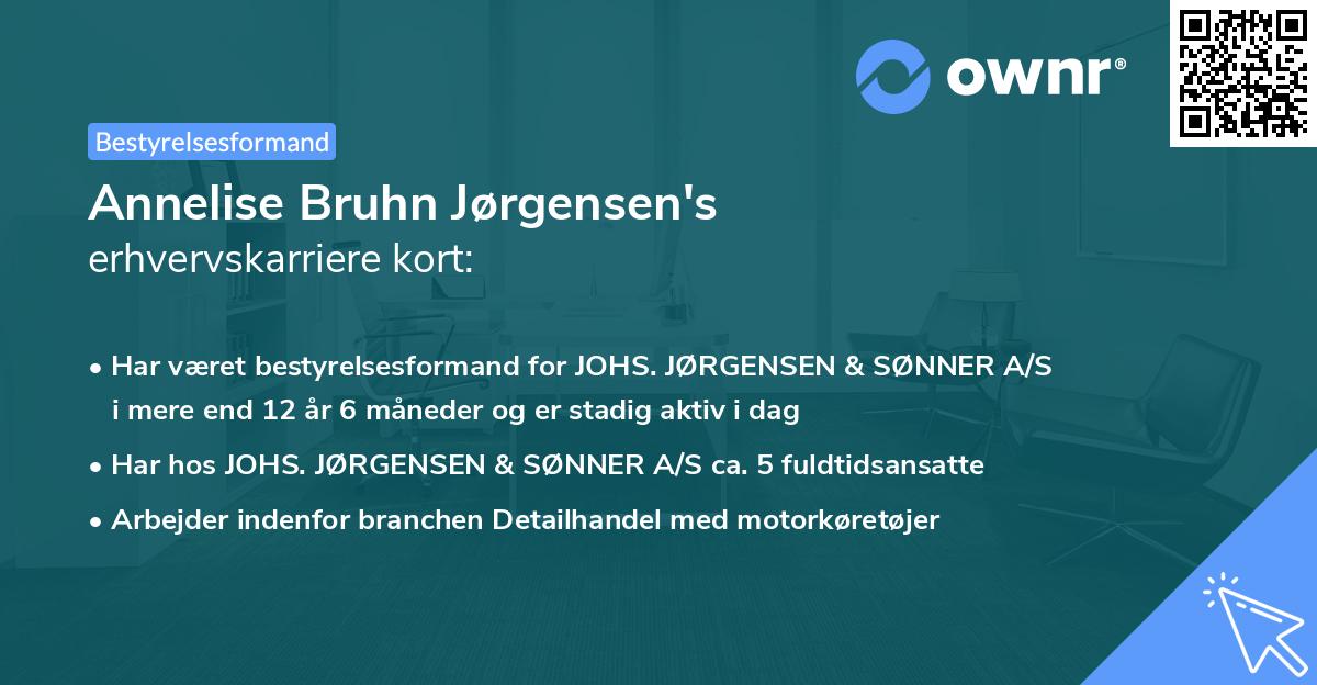 Annelise Bruhn Jørgensen's erhvervskarriere kort