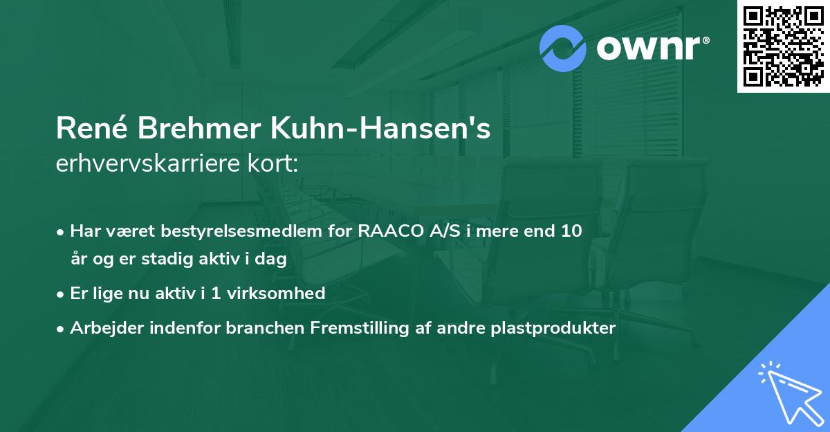 René Brehmer Kuhn-Hansen's erhvervskarriere kort