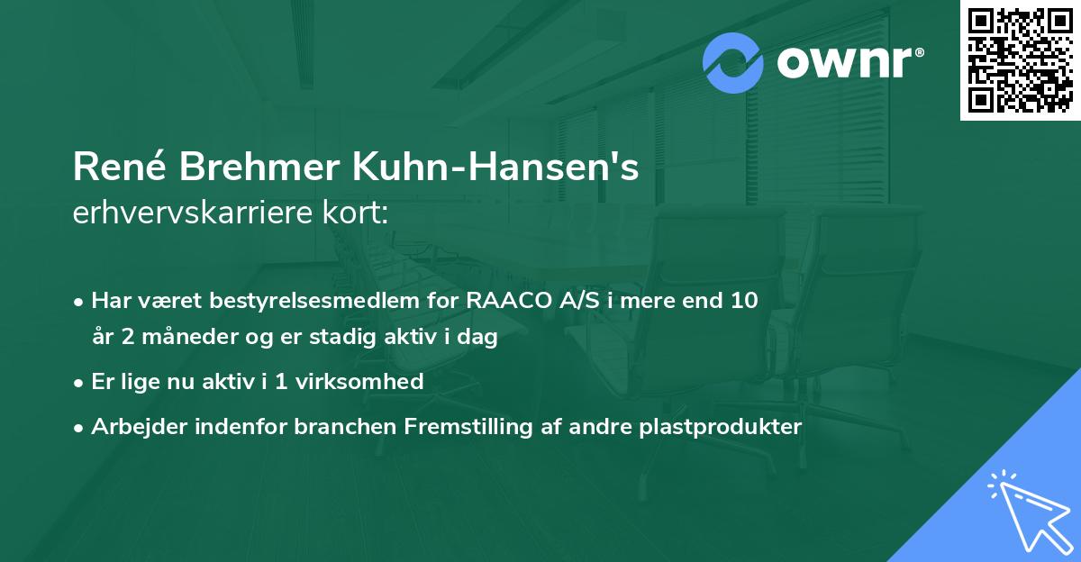 René Brehmer Kuhn-Hansen's erhvervskarriere kort