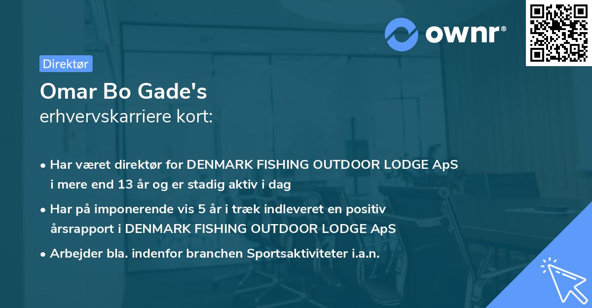 Omar Bo Gade's erhvervskarriere kort