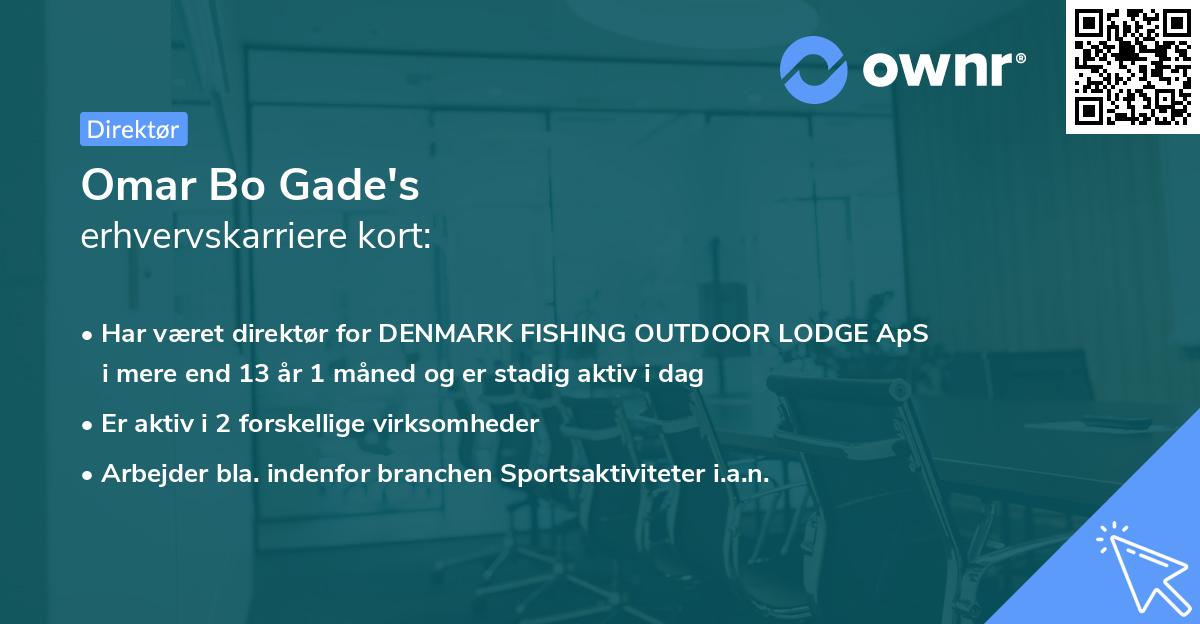 Omar Bo Gade's erhvervskarriere kort