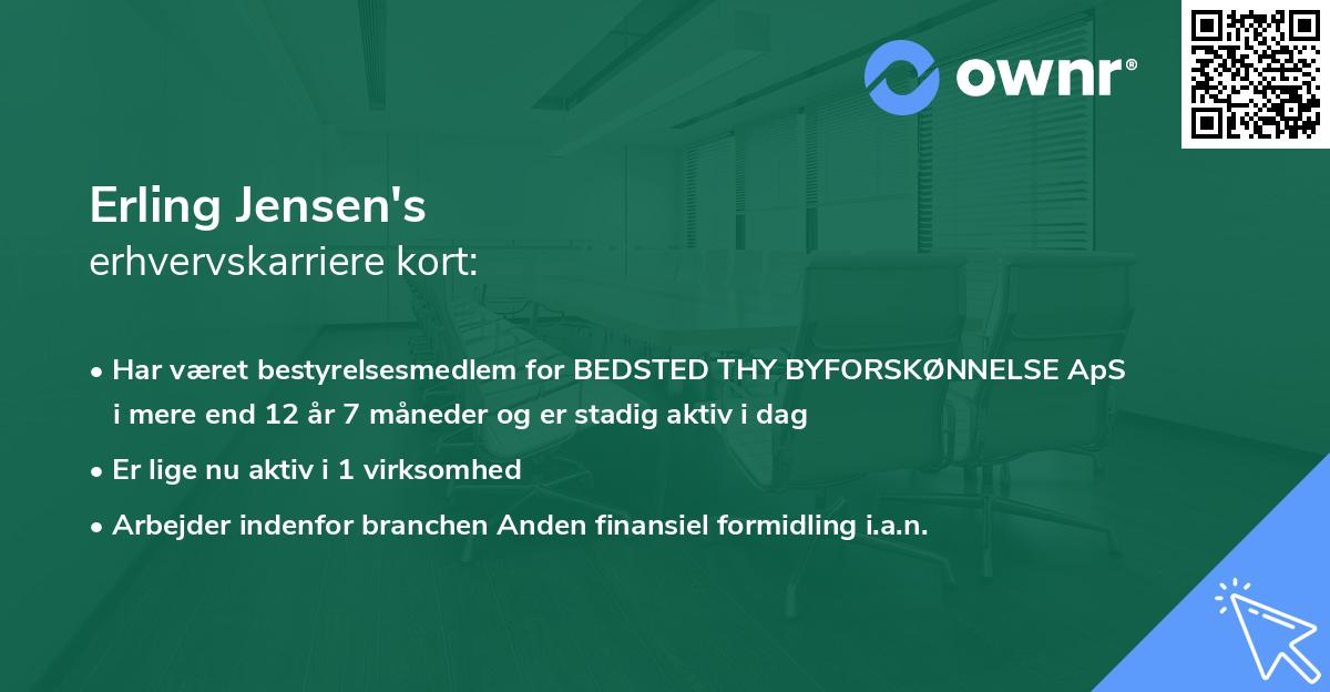 Erling Jensen's erhvervskarriere kort