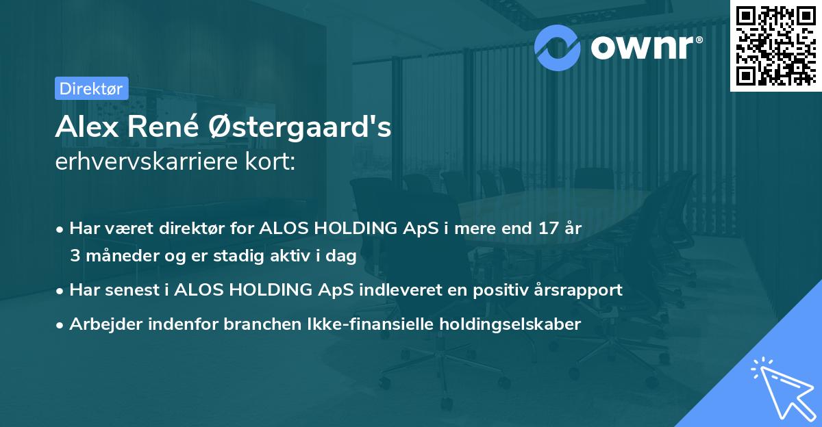 Alex René Østergaard's erhvervskarriere kort