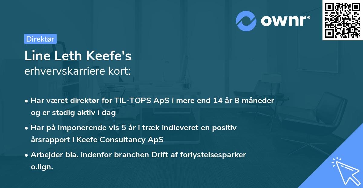 Line Leth Keefe's erhvervskarriere kort