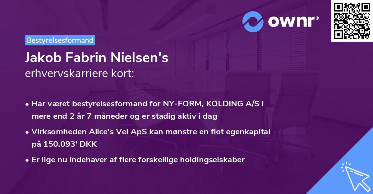 Jakob Fabrin Nielsen's erhvervskarriere kort