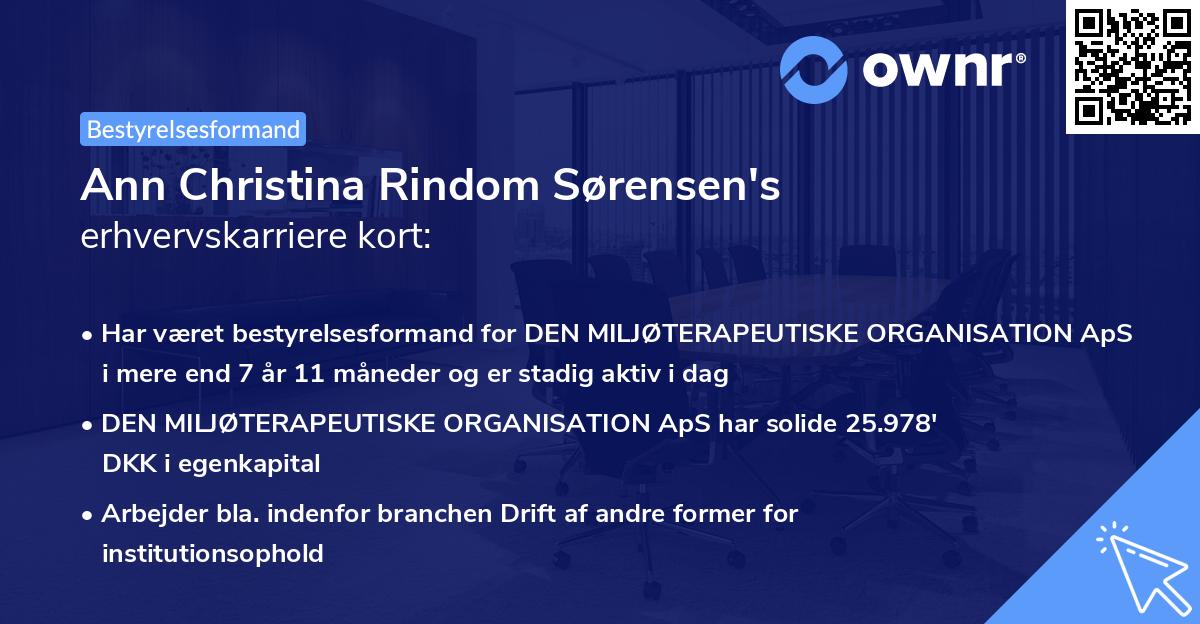 Ann Christina Rindom Sørensen's erhvervskarriere kort