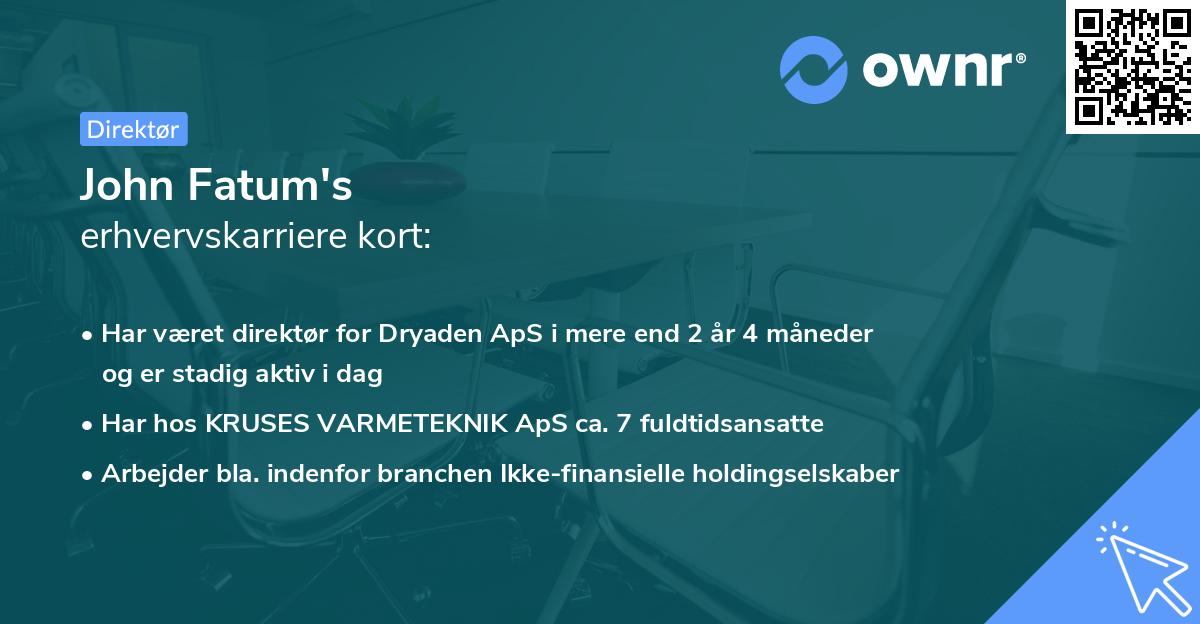 John Fatum's erhvervskarriere kort
