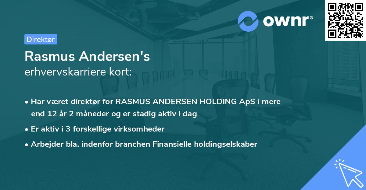 Rasmus Andersen's erhvervskarriere kort