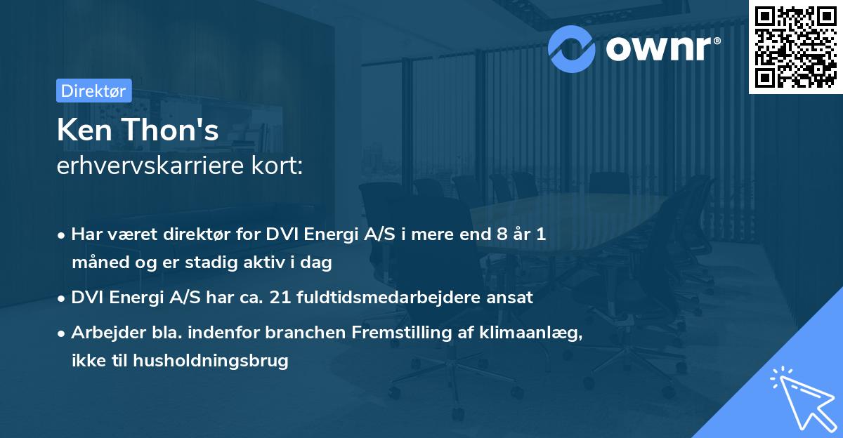 Ken Thon's erhvervskarriere kort