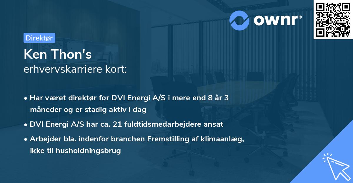 Ken Thon's erhvervskarriere kort
