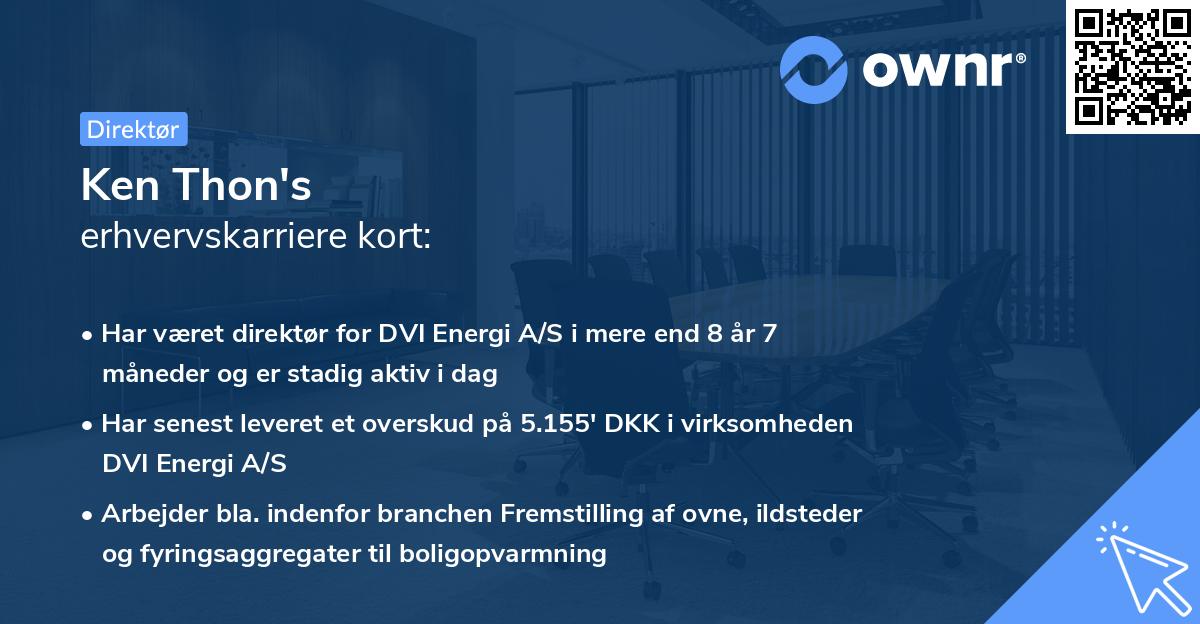 Ken Thon's erhvervskarriere kort