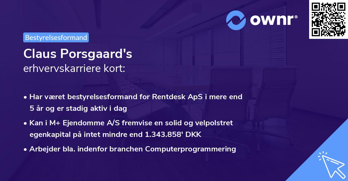 Claus Porsgaard's erhvervskarriere kort