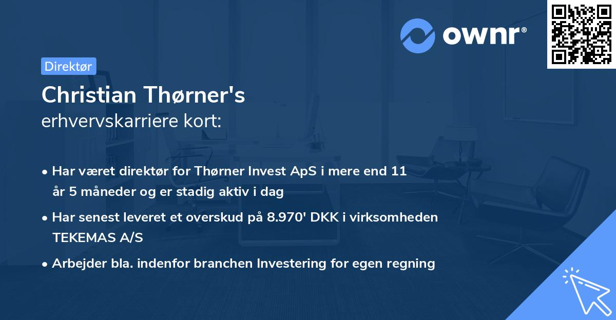 Christian Thørner's erhvervskarriere kort