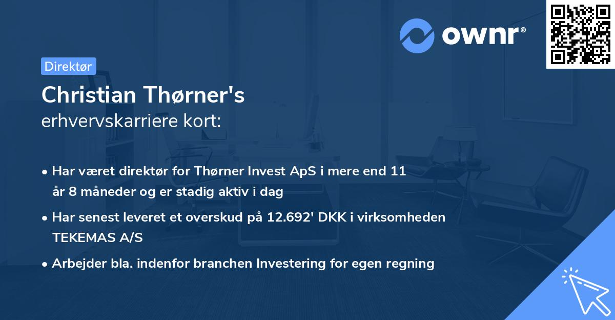 Christian Thørner's erhvervskarriere kort