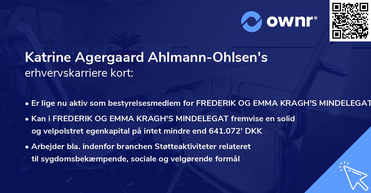 Katrine Agergaard Ahlmann-Ohlsen's erhvervskarriere kort