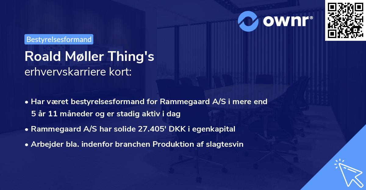 Roald Møller Thing's erhvervskarriere kort