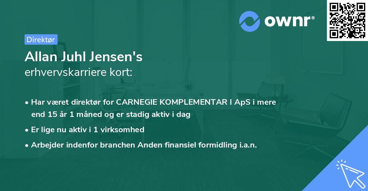 Allan Juhl Jensen's erhvervskarriere kort