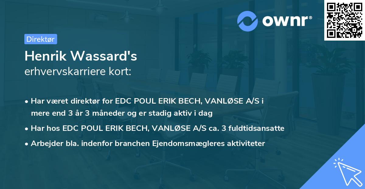 Henrik Wassard's erhvervskarriere kort