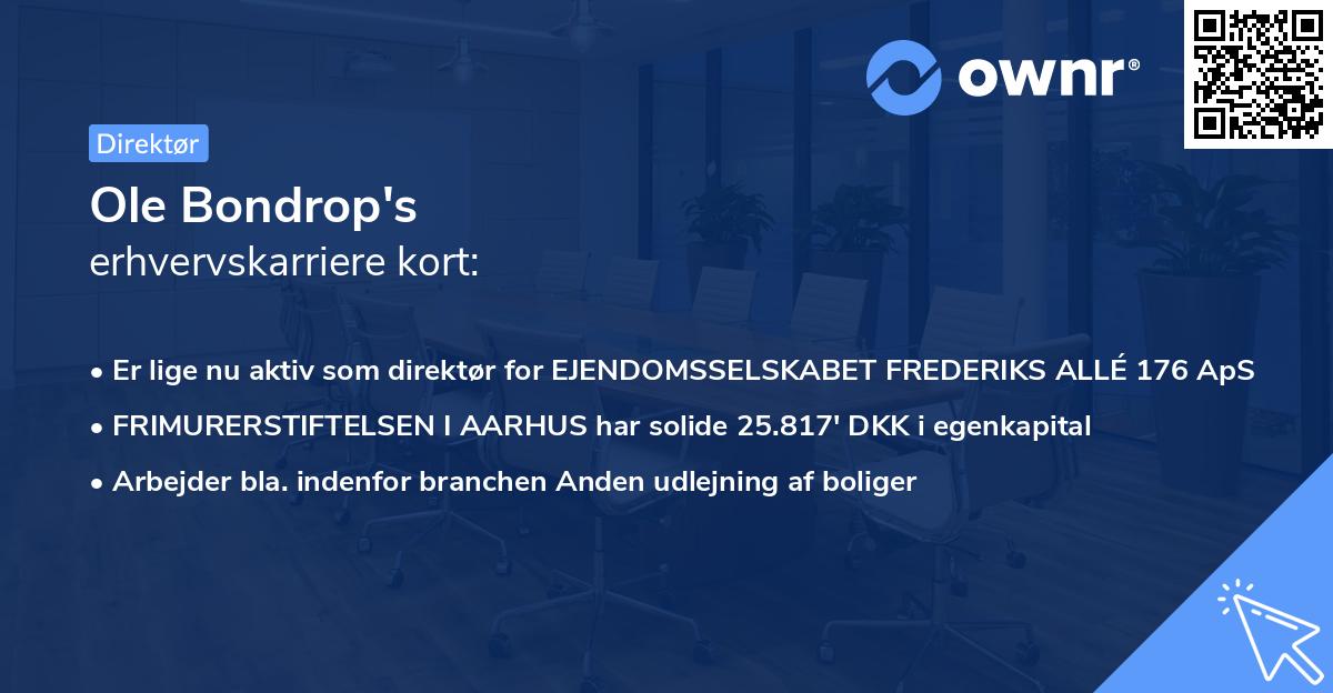 Ole Bondrop's erhvervskarriere kort