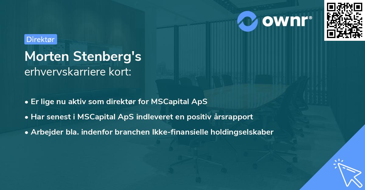 Morten Stenberg's erhvervskarriere kort