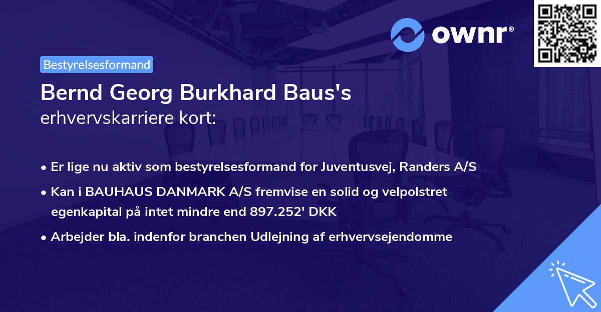 Bernd Georg Burkhard Baus's erhvervskarriere kort