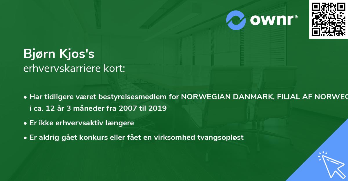 Bjørn Kjos's erhvervskarriere kort