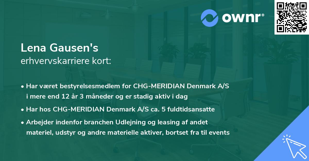 Lena Gausen's erhvervskarriere kort