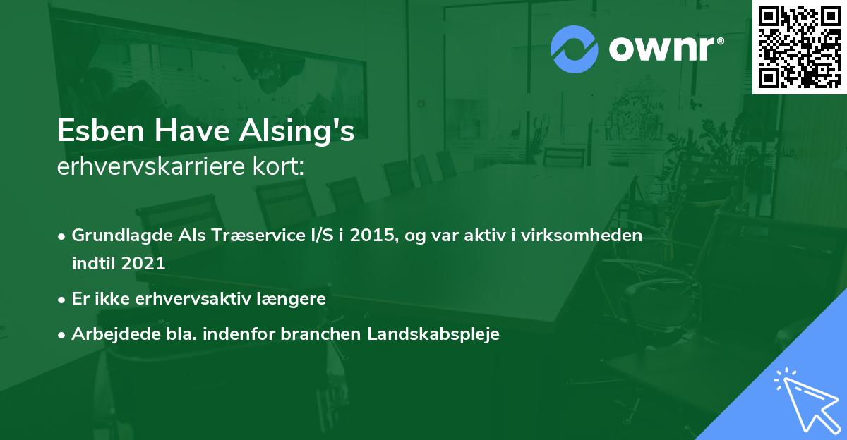 Esben Have Alsing's erhvervskarriere kort