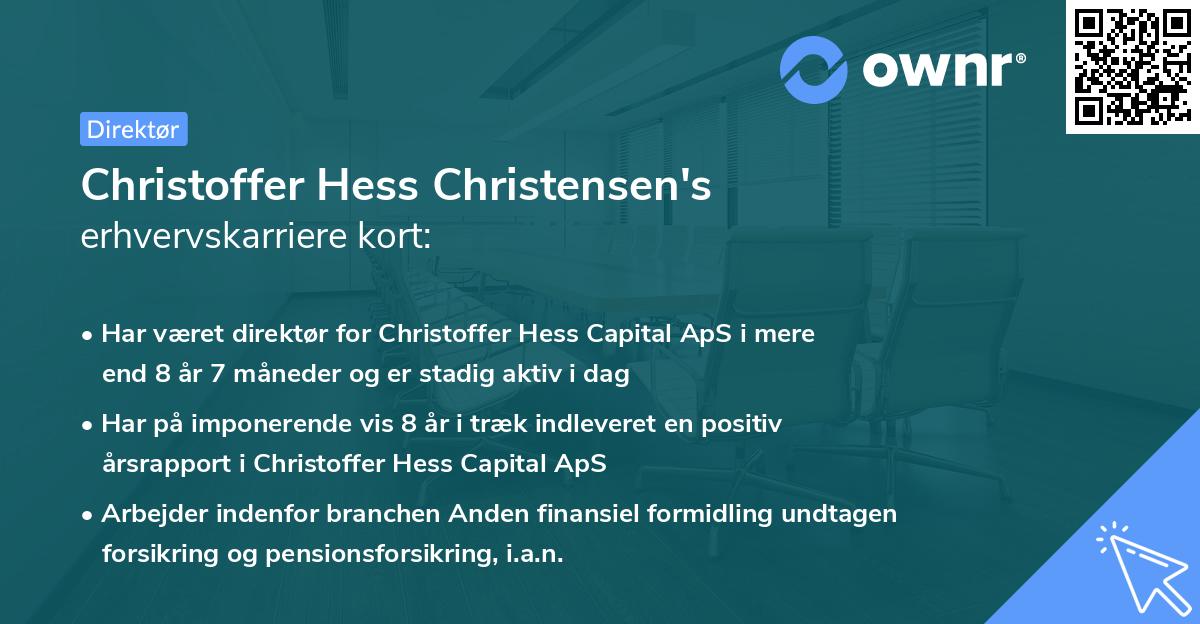 Christoffer Hess Christensen's erhvervskarriere kort