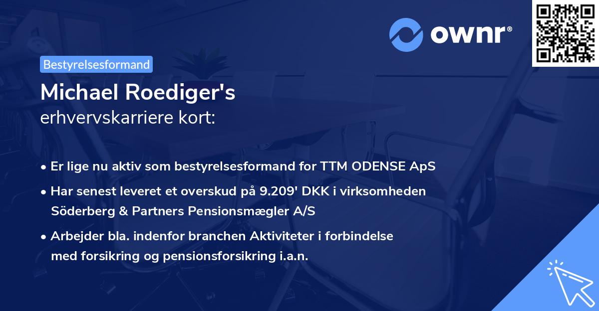 Michael Roediger's erhvervskarriere kort