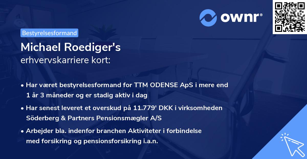 Michael Roediger's erhvervskarriere kort