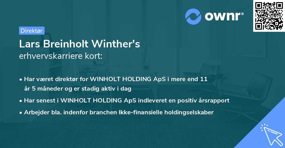 Lars Breinholt Winther's erhvervskarriere kort