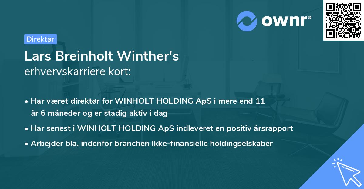 Lars Breinholt Winther's erhvervskarriere kort