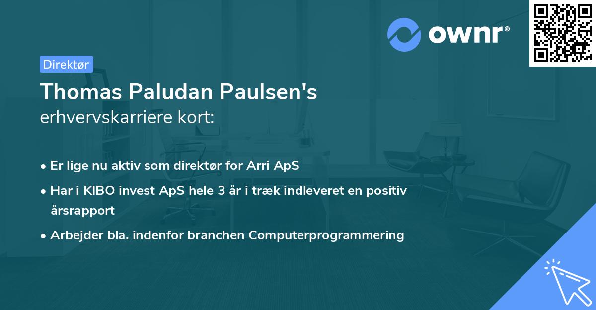 Thomas Paludan Paulsen's erhvervskarriere kort