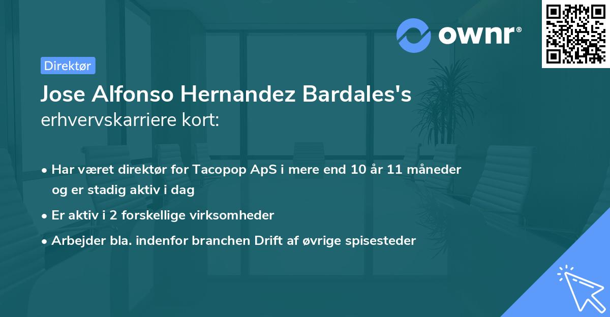 Jose Alfonso Hernandez Bardales's erhvervskarriere kort