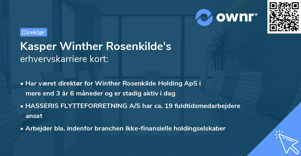 Kasper Winther Rosenkilde's erhvervskarriere kort