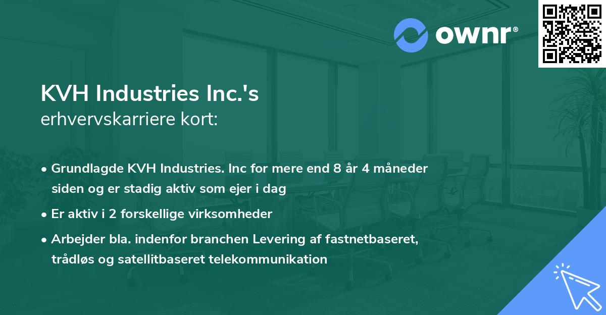 KVH Industries Inc.'s erhvervskarriere kort