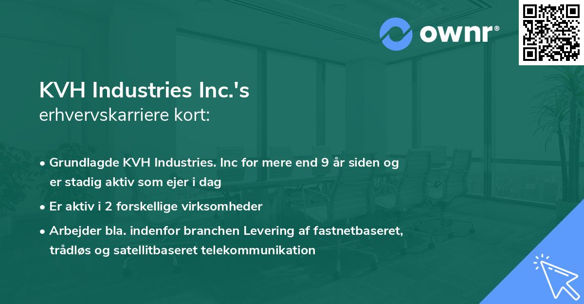 KVH Industries Inc.'s erhvervskarriere kort