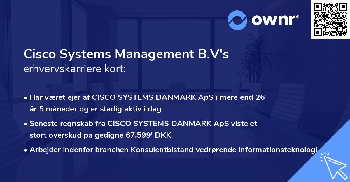 Cisco Systems Management B.V's erhvervskarriere kort