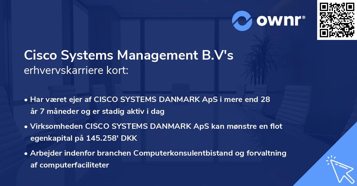 Cisco Systems Management B.V's erhvervskarriere kort