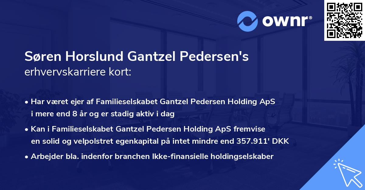 Søren Horslund Gantzel Pedersen's erhvervskarriere kort