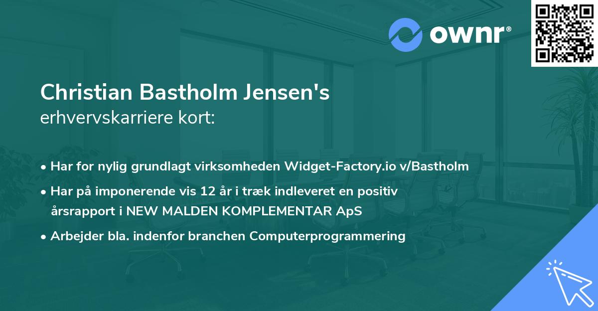 Christian Bastholm Jensen's erhvervskarriere kort