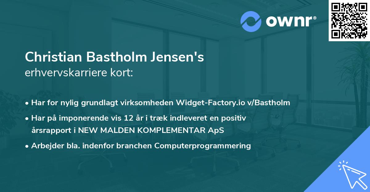 Christian Bastholm Jensen's erhvervskarriere kort
