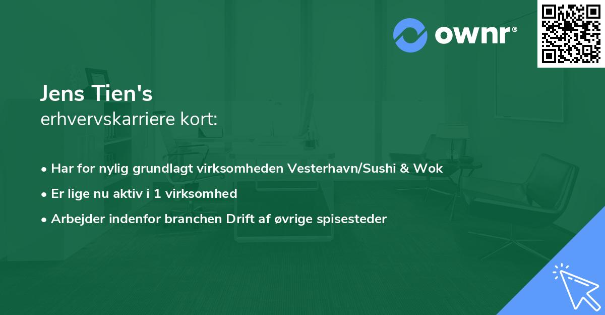 Jens Tien's erhvervskarriere kort