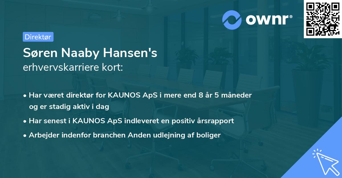 Søren Naaby Hansen's erhvervskarriere kort