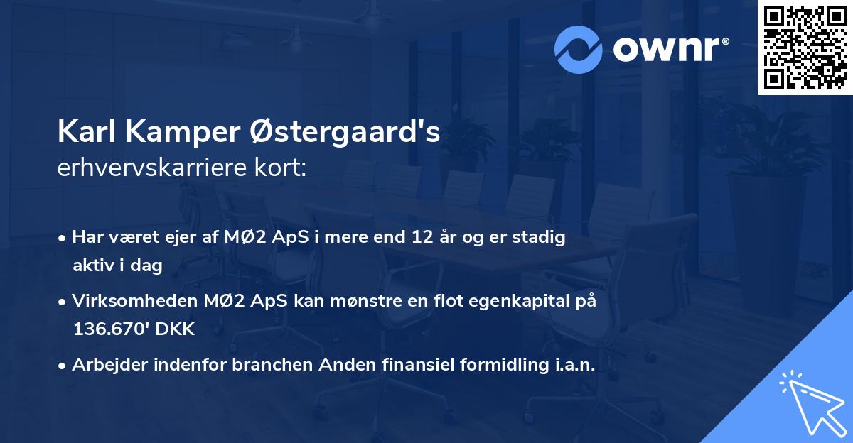 Karl Kamper Østergaard's erhvervskarriere kort