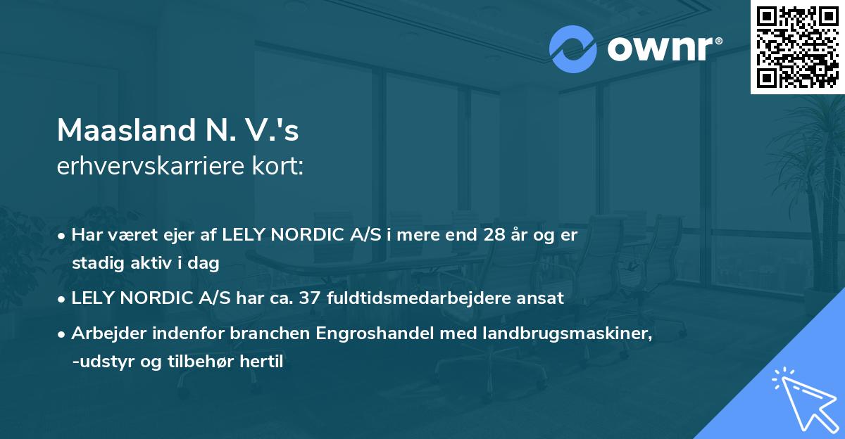 Maasland N. V.'s erhvervskarriere kort
