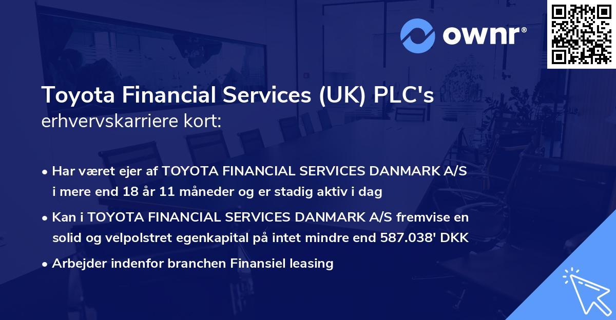 Toyota Financial Services (UK) PLC's erhvervskarriere kort